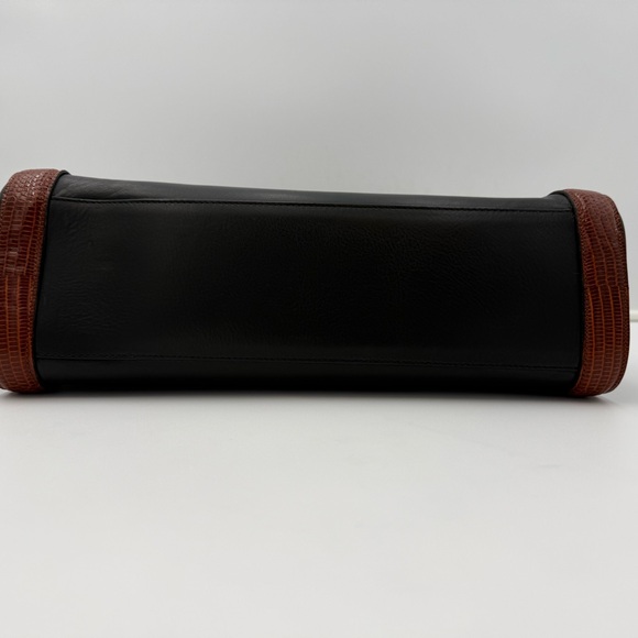 COLOMBO 1937 MILANO Black w/ Exotic Genuine LIZARD 36 FRAME Bag • Made in ITALY - Picture 8 of 15